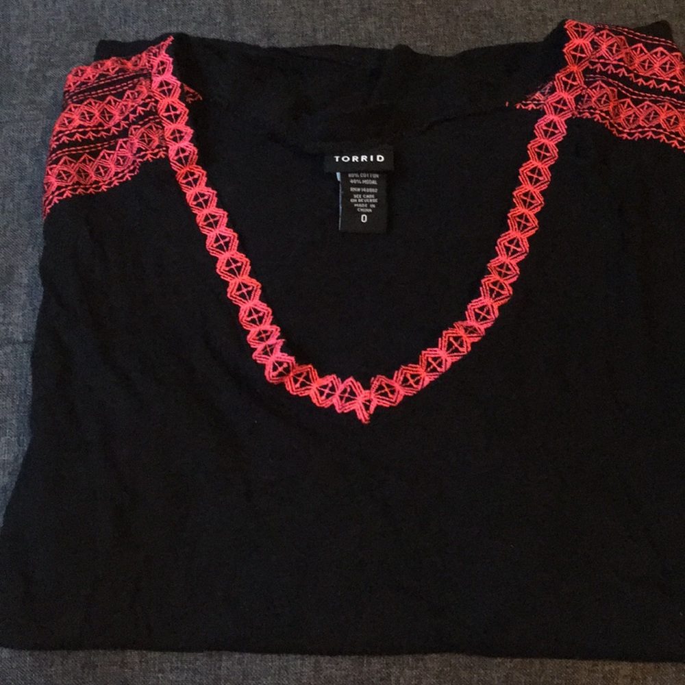 Black v neck torrid blouse